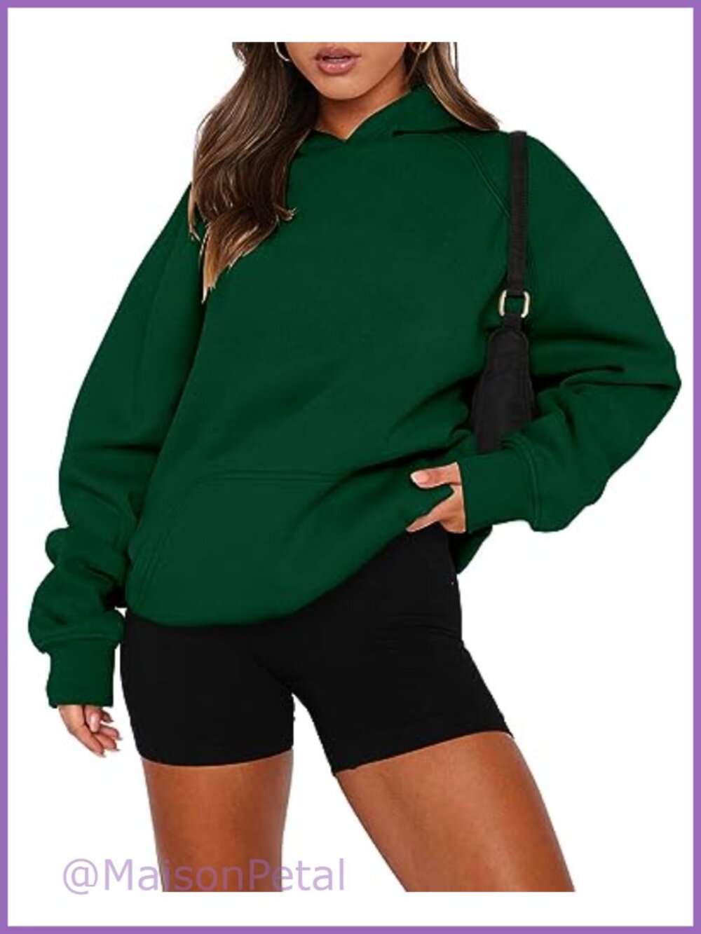 Womens Fleece Pullover Hoodie Kangaroo Pocket Long Sleeve Sweatshirt